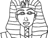 Disegno Tutankamon pitturato su m