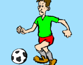Disegno Giocatore di calcio  pitturato su romolo