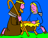 Disegno Adorano Gesù Bambino  pitturato su federico.m.