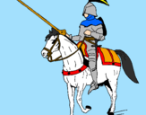 Disegno Cavallerizzo a cavallo  pitturato su Cavaliere
