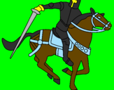 Disegno Cavaliere a cavallo IV pitturato su LEO  Cavaliere