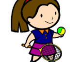 Disegno Ragazza che gioca a tennis  pitturato su reby11