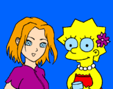 Disegno Sakura e Lisa pitturato su noemi