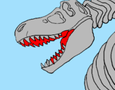 Disegno Scheletro di Tyrannosaurus rex pitturato su nicolo