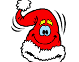 Disegno Berretto di Babbo Natale  pitturato su alessia