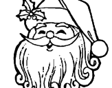 Disegno Faccione Babbo Natale  pitturato su gaia m.