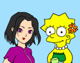 Disegno Sakura e Lisa pitturato su elisa zonno