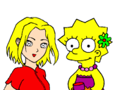 Disegno Sakura e Lisa pitturato su gaia