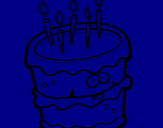 Disegno Torta di compleanno 2 pitturato su Motti