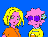 Disegno Sakura e Lisa pitturato su LUCIA