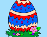 Disegno Uovo di Pasqua 2 pitturato su alessia