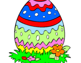 Disegno Uovo di Pasqua 2 pitturato su yuri