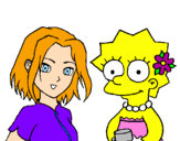 Disegno Sakura e Lisa pitturato su giulia99