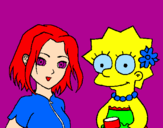 Disegno Sakura e Lisa pitturato su CARMELO