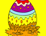 Disegno Uovo di Pasqua 2 pitturato su irene