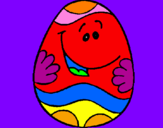 Disegno Uovo di Pasqua felice pitturato su beatrice
