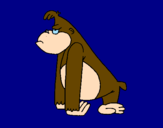 Disegno Scimmietta arrabbiata  pitturato su Niccolo`