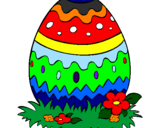 Disegno Uovo di Pasqua 2 pitturato su lucia