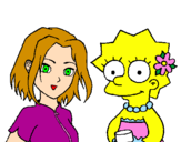 Disegno Sakura e Lisa pitturato su Alice