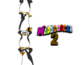 Disegno Madagascar 2 Pinguino pitturato su sofia