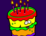 Disegno Torta di compleanno 2 pitturato su francesco doich