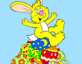 Disegno Coniglio di Pasqua pitturato su Megan