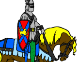 Disegno Cavaliere a cavallo pitturato su cloaudio