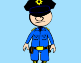 Disegno Agente di polizia pitturato su FLìMPì