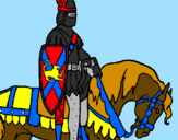 Disegno Cavaliere a cavallo pitturato su ale
