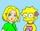 Disegno Sakura e Lisa pitturato su Jasmine-Benny