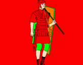 Disegno Soldato romano  pitturato su EDOARDO     CORSO