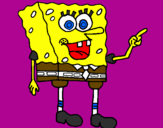 Disegno Spongebob pitturato su stara silvia