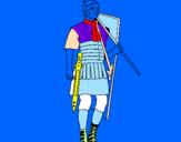 Disegno Soldato romano  pitturato su giacomo