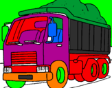 Disegno Camion da carico  pitturato su matteo