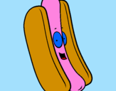 Disegno Hot dog pitturato su yuri e lorenzo