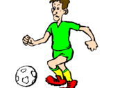Disegno Giocatore di calcio  pitturato su akram