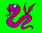 Disegno Serpente con le ali  pitturato su lauren
