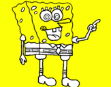 Disegno Spongebob pitturato su simone travaglino