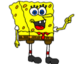 Disegno Spongebob pitturato su spongibob spugnetta