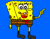 Disegno Spongebob pitturato su sabri