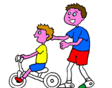 Disegno Triciclo pitturato su alessio