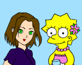 Disegno Sakura e Lisa pitturato su chiara 2001