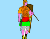 Disegno Soldato romano  pitturato su ivan