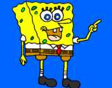 Disegno Spongebob pitturato su LINO