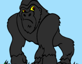 Disegno Gorilla pitturato su LINO