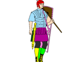 Disegno Soldato romano  pitturato su adriana
