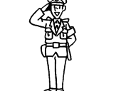 Disegno Poliziotto che saluta  pitturato su yeah