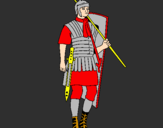 Disegno Soldato romano  pitturato su giuseppe cicilano05