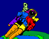 Disegno Astronauta nello spazio  pitturato su noah