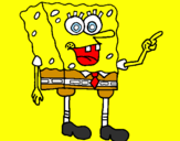 Disegno Spongebob pitturato su LEO GLORIA